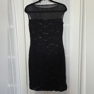 Ralph Lauren Black Sequin Midi Dress